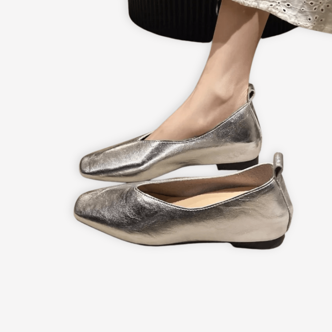 Mocassin Argenté Femme | L'Empreinte du Cuir