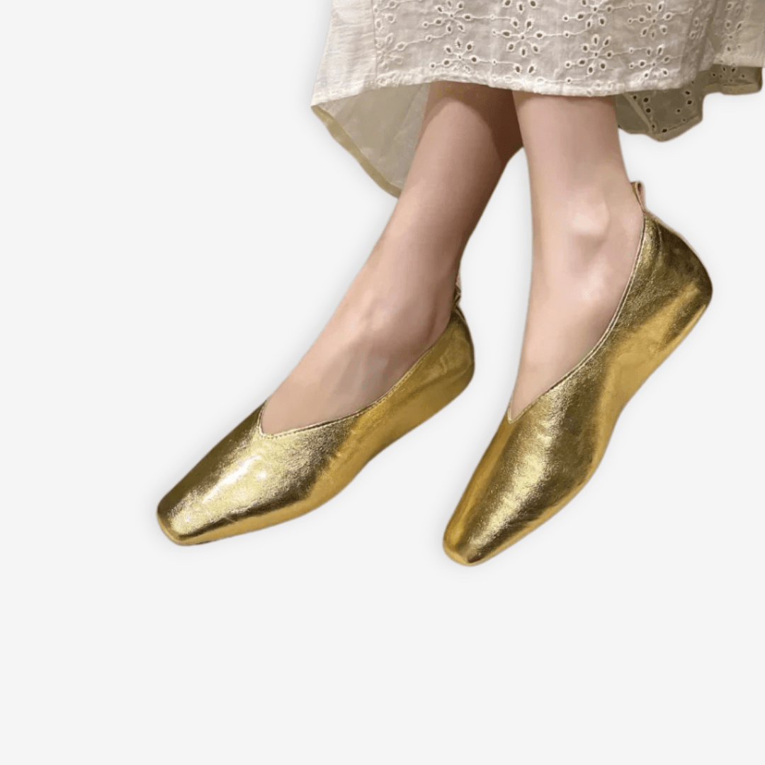 Mocassin Femme Doré | L'Empreinte du Cuir