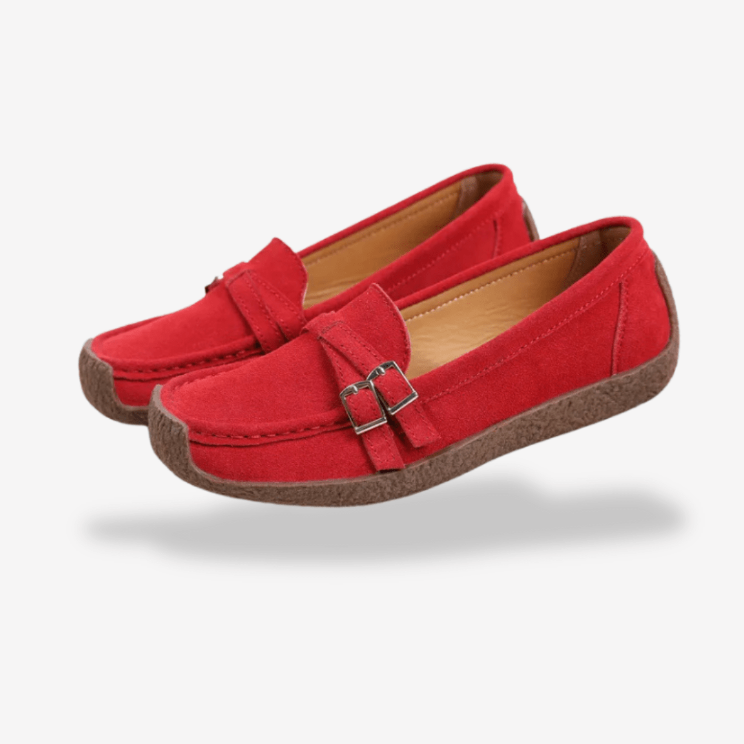 Mocassin Femme Rouge | L'Empreinte du Cuir