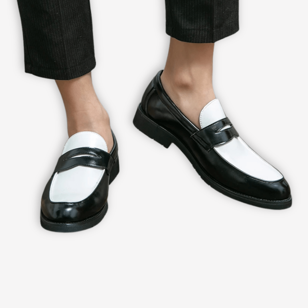 Mocassin Noir et Blanc Homme | L'Empreinte du Cuir