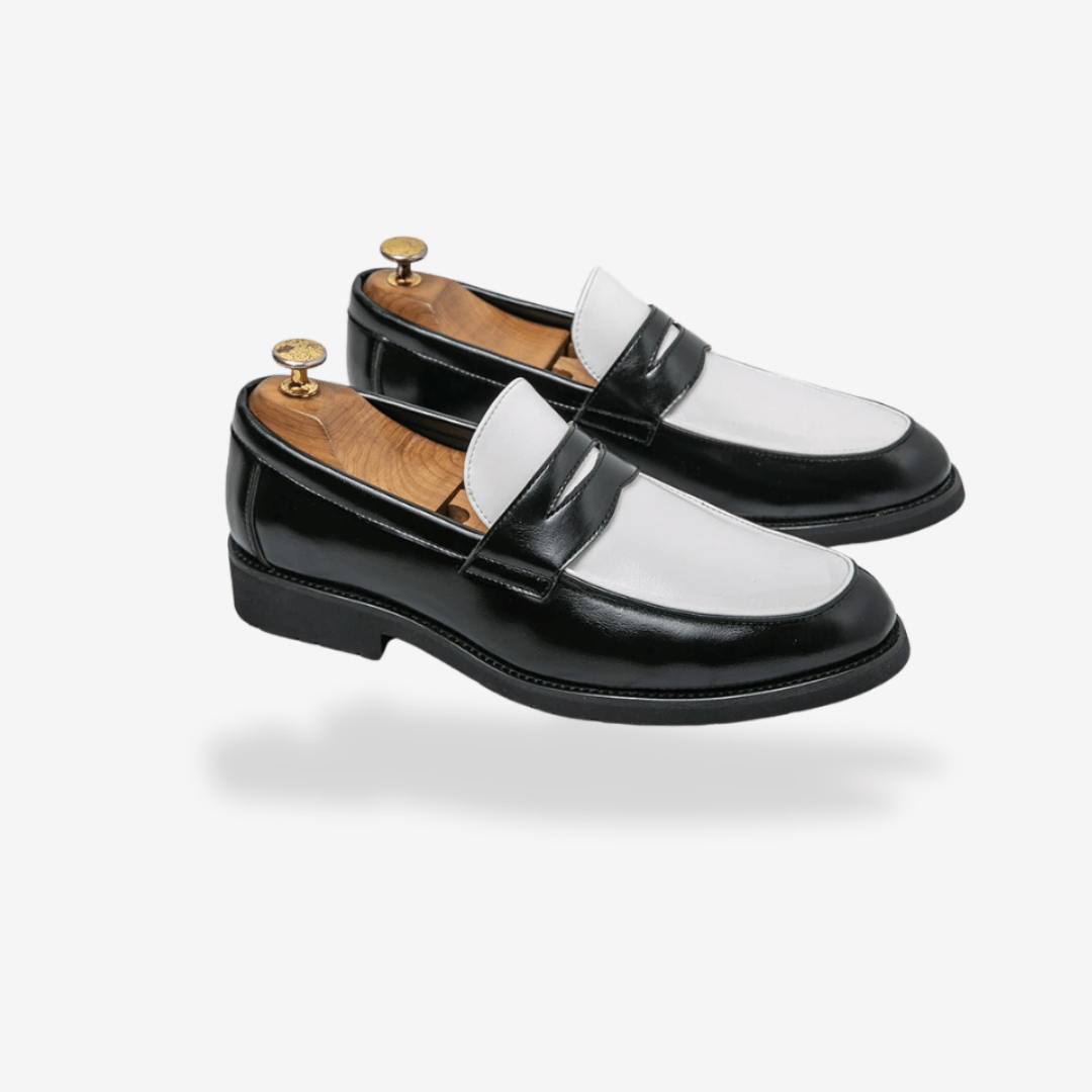 Mocassin Noir et Blanc Homme | L'Empreinte du Cuir