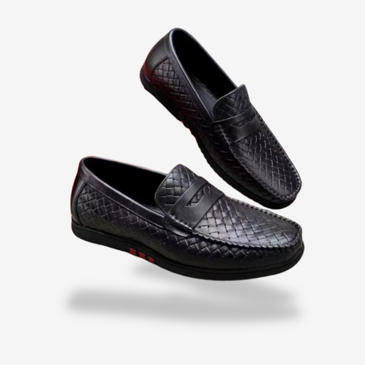 Mocassin Homme <br> Cuir Tressé