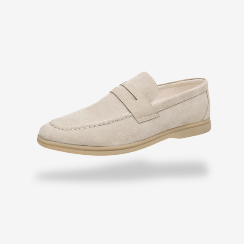 Mocassin Daim Beige Femme | L'Empreinte du Cuir