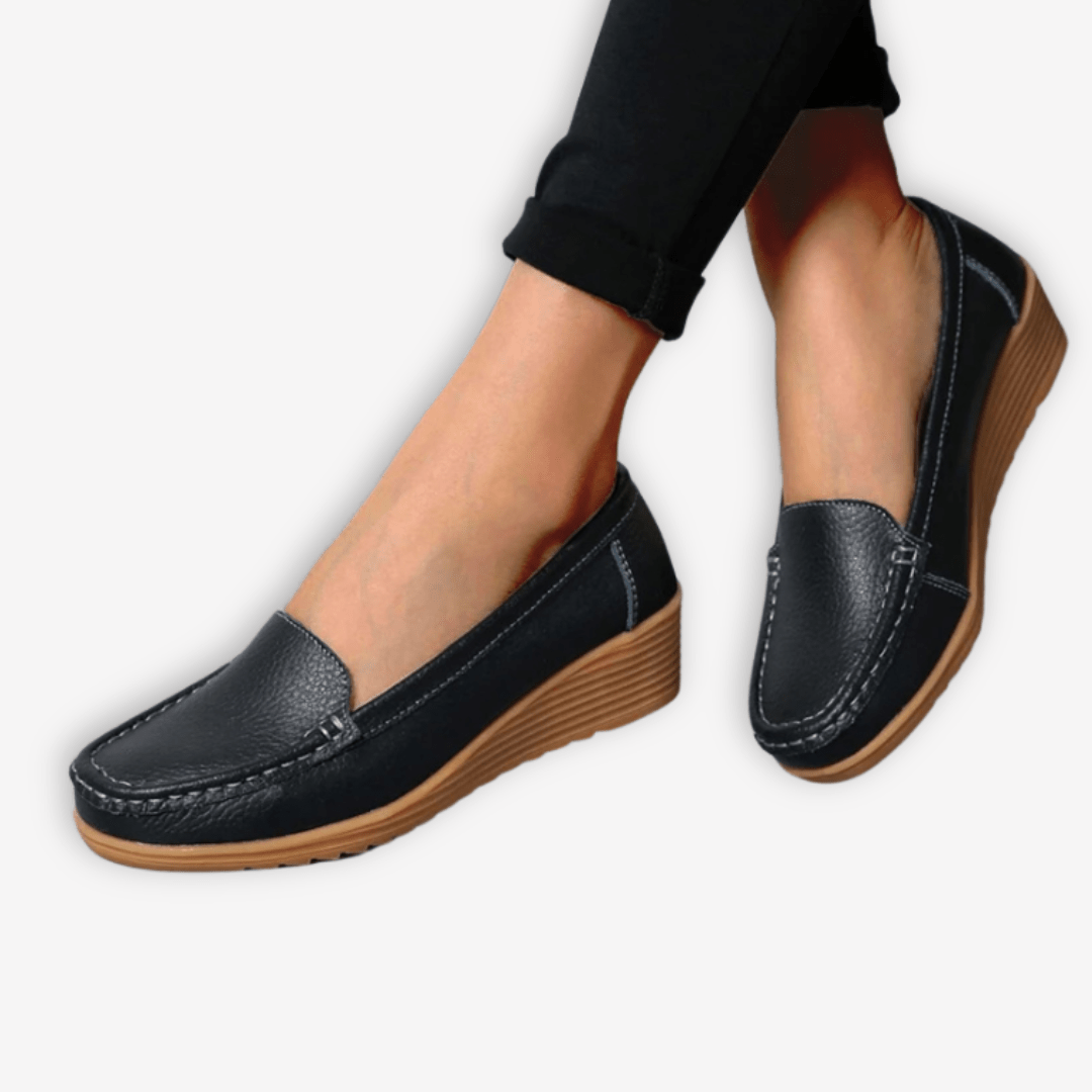 Mocassin Femme Cuir Noir | L'Empreinte du Cuir