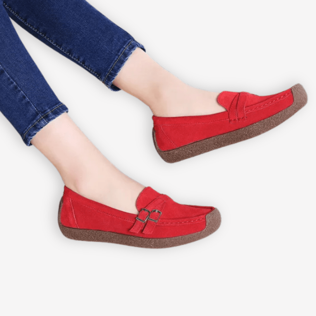 Mocassin Femme Rouge | L'Empreinte du Cuir